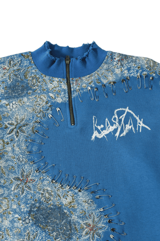 "Waves of steel" blockprint sweatshirt