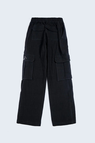Black Acid Wash Denim Pant