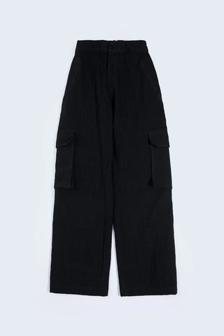 Black Acid Wash Denim Pant