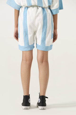 Handwoven striped cotton shorts