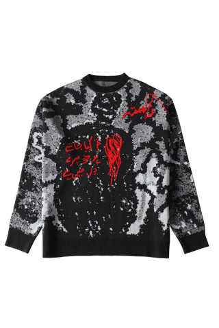 "Shadows" jacquard knit sweatshirt