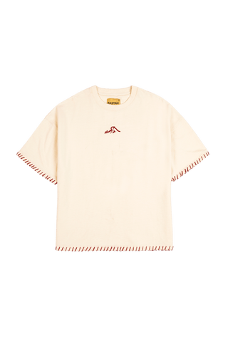 "Crimson stitch" artisan T-shirt