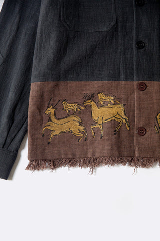 After alarm block printed shirt