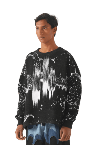 "Crimson gaze" knit sweater