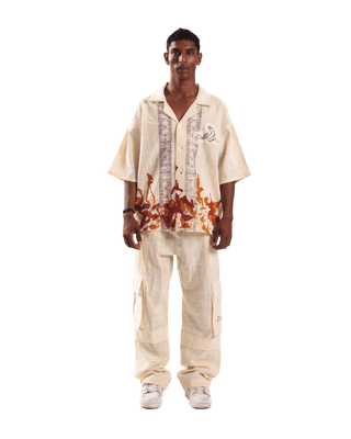 "Ember mosaic" button-down