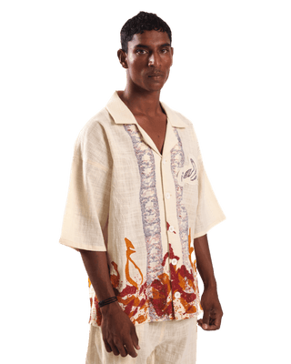 "Ember mosaic" button-down