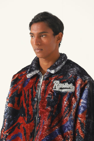 Lahori nights" printed sherpa jacket