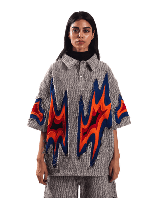 "Fireflies in the mist" button-down