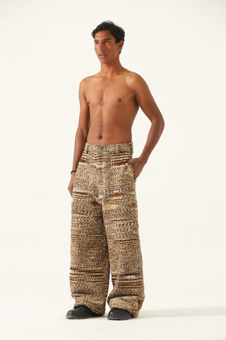 "Distressed verses" handwoven trousers