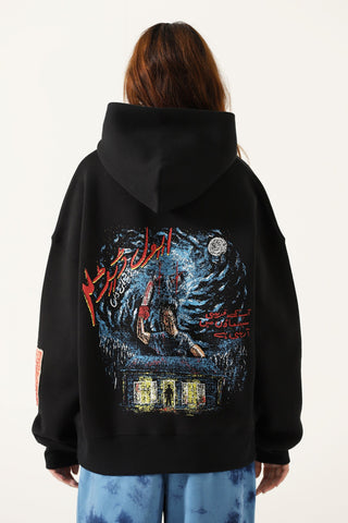 "Dead by dawn" printed poster hoodie
