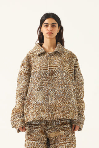 "Distorted verses" handwoven jacquard jacket