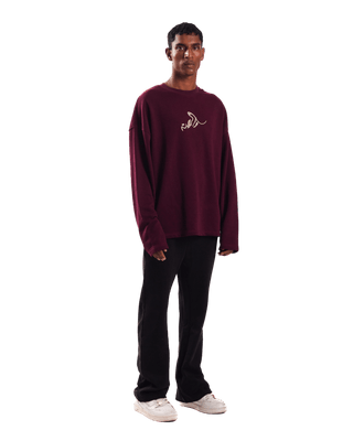 "Forever forest" maroon full-sleeve T-shirt