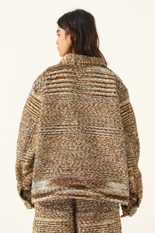 "Distorted verses" handwoven jacquard jacket