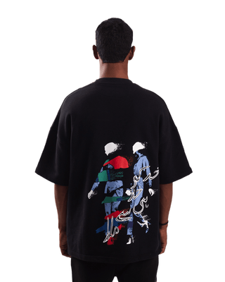 "Duality" printed black T-shirt