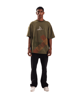 "Shapeshifter" block print T-shirt