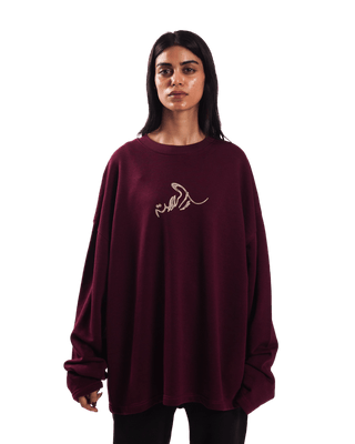 "Forever forest" maroon full-sleeve T-shirt