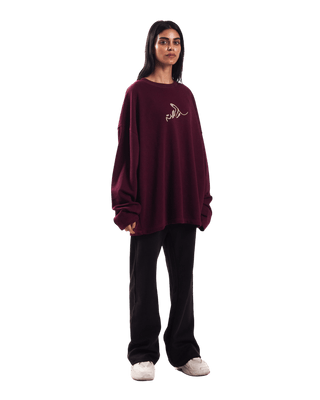 "Forever forest" maroon full-sleeve T-shirt