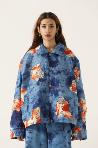 "After hours" silk patchwork jacket