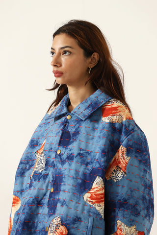 "After hours" silk patchwork jacket