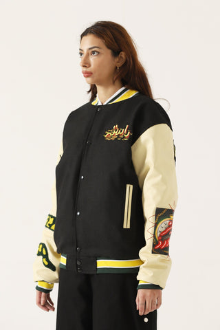 "Summer of 75" embroidered varsity jacket