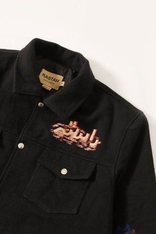 "Jaws " handwoven printed jacket