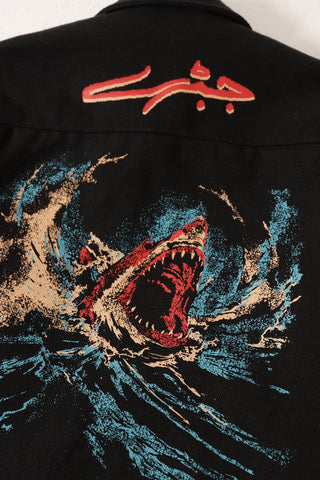 "Jaws " handwoven printed jacket