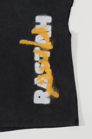 Acid wash graffiti tank top
