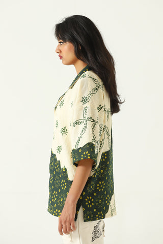 "Rajasthan" hand block print button-down