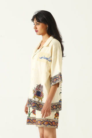 "Emperors circus" hand blockprint button-down