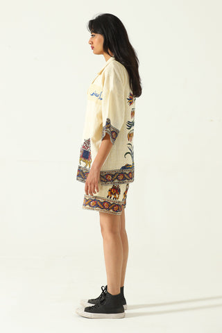 "Emperors circus" hand blockprint button-down