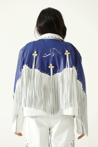 Fringed leather jacket