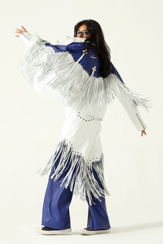 Fringed leather jacket