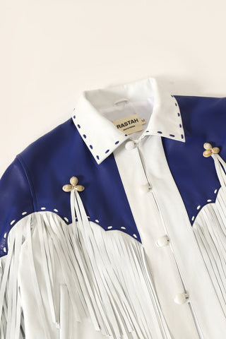 Fringed leather jacket