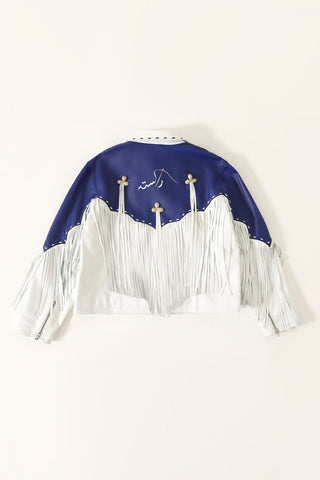 Fringed leather jacket