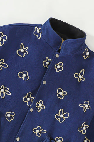 Hand embelished potli denim jacket