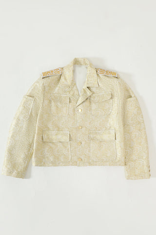 Creme silk brocade jacket