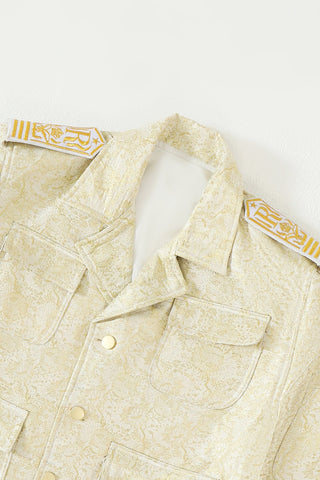 Creme silk brocade jacket