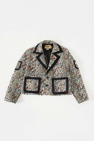 "Raj" hand block printed cropped jacket
