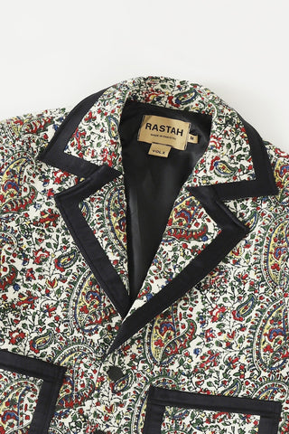 "Raj" hand block printed cropped jacket