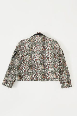 "Raj" hand block printed cropped jacket