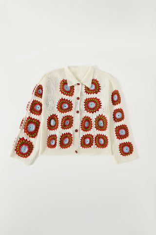 Hand knit crochet sweater