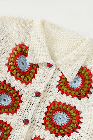 Hand knit crochet sweater