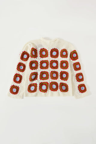 Hand knit crochet sweater