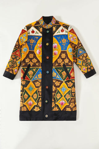 Hand painted naqaashi long coat