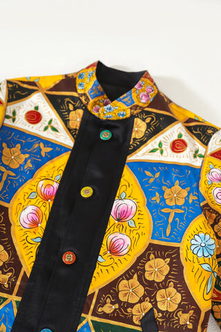 Hand painted naqaashi long coat