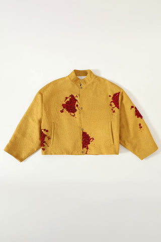 Lost time" hand-embroidered silk jacket