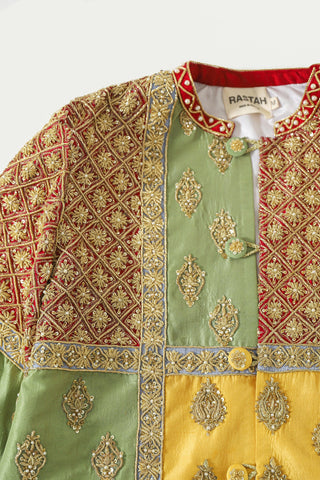 "Barsaat" hand-embroidered silk shirt-jacket