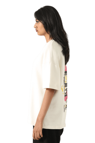 "Games we play" printed beige T-shirt