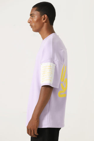 "My place" printed patchwork T-shirt