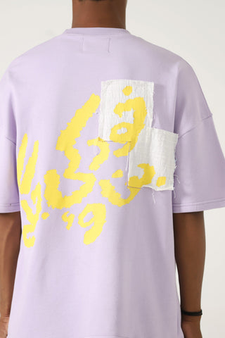 "My place" printed patchwork T-shirt